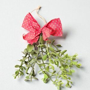 Red Polka Dot Bow with Greenery Decor